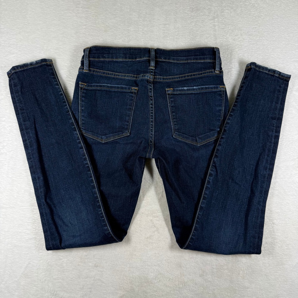 Frame Denim Le Skinny de Jeanne Wrigley Dark Wash Distressed Jeans Size 27